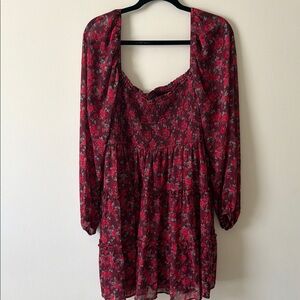 ARULA Red Floral Mini Dress